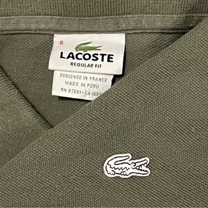 Lacoste Men’s 6 Short Sleeve Polo Shirt Green Regular Fit Golf Tennis Preppy